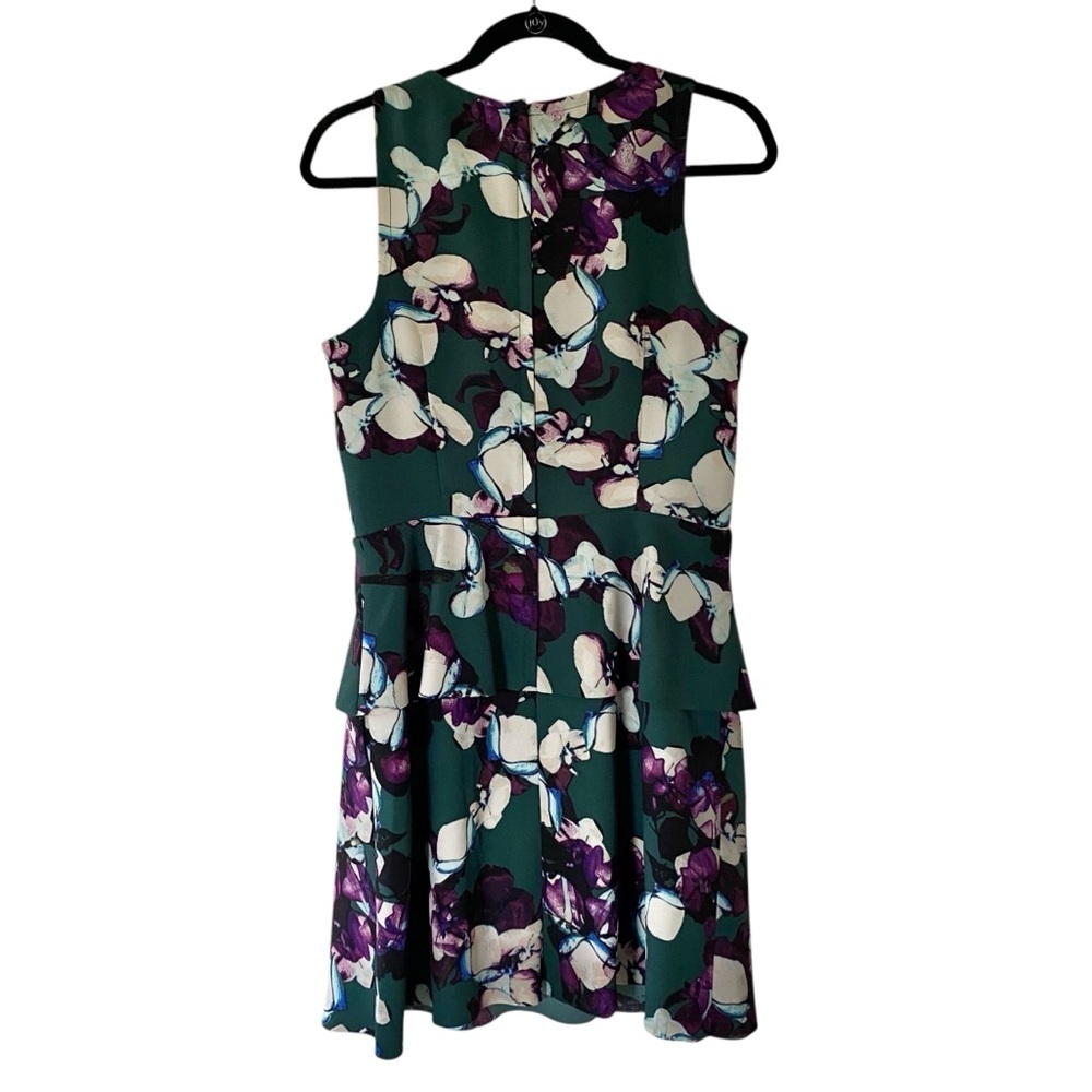 Banana Republic Sleeveless Double Layered Floral Peplum Mini Dress green 10 - Picture 4 of 14